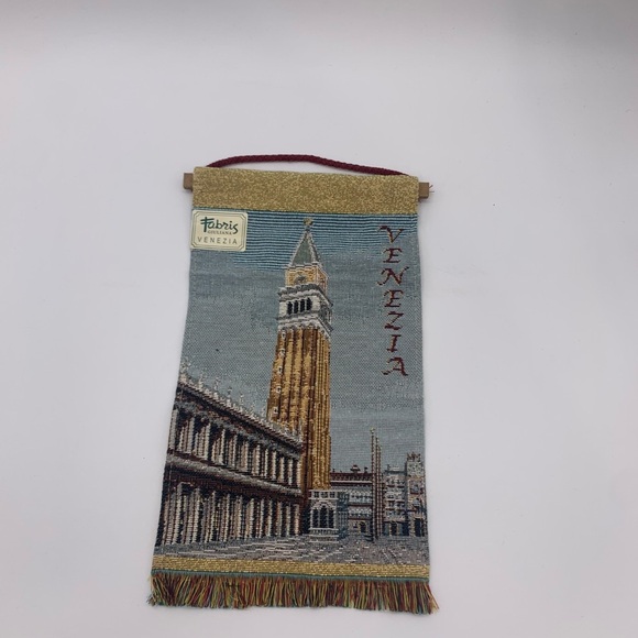 GIULIANA Fabris VENEZIA Vtg. Wall Hanging Tapestry Italian Capanile Bell Tower - Picture 2 of 10